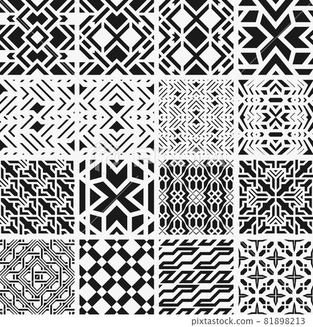 Seamless a set of geometrical vector pattern. 81898213