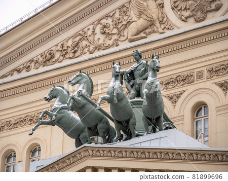 Quadriga Sculpture of Apollo on the building of the Bolshoi Theater in Moscow 81899696