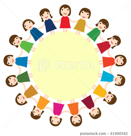 Cute children who curl up and hold hands Cute children who curl up and hold hands 81900582