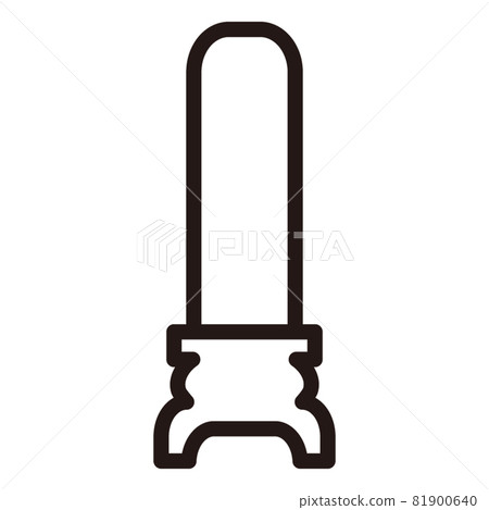 Simple icon / line drawing of Shiraki's mortuary tablet 81900640