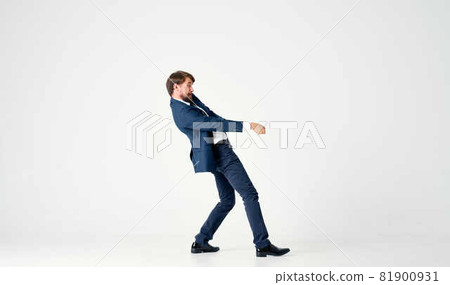 businessmen emotions successful light background 81900931