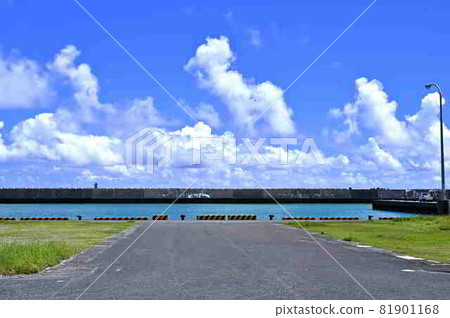 Amami Oshima coast and summer cloud scenery 81901168