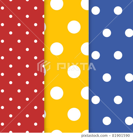 Colorful polka dot seamless pattern vector set - Stock Illustration ...