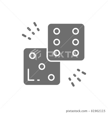 Dice grey icon. Isolated on white background 81902115