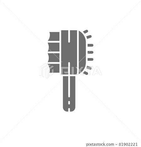 Grooming tools, comb for wool grey icon. 81902221