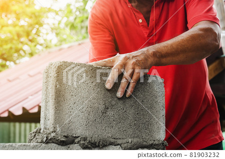 bricklayer man working build for construction at home bricklayer man working build for construction at home 81903232