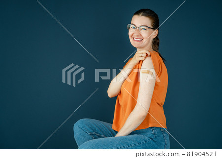 Young woman after vaccination 81904521