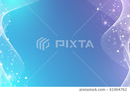 Scientific illustration genetic engineering and gene manipulation concept. DNA helix, DNA strand, molecule or atom, neurons. Abstract structure for Science or medical background 81904762