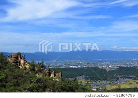 Lake Biwa from Doyama in the Konan Alps and the mountains of Kosai Lake Biwa from Doyama in the Konan Alps and the mountains of Kosai 81904799