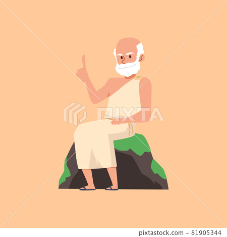 Greek or roman scientist, philosopher or mathematician in toga and sandals. Greek or roman scientist, philosopher or mathematician in toga and sandals. 81905344