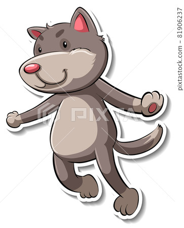 A sticker template of cat cartoon character A sticker template of cat cartoon character 81906237