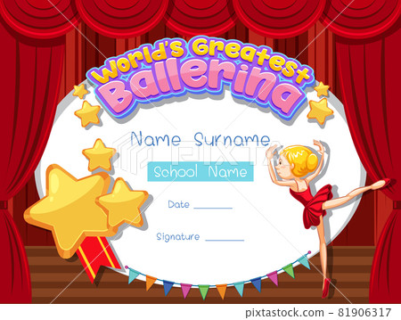 Certificate template for World's Greatest Ballerina Certificate template for World's Greatest Ballerina 81906317