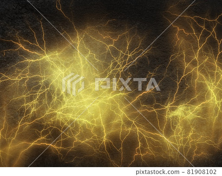 猛烈閃耀的閃電插圖素材 [81908102] PIXTA圖庫
