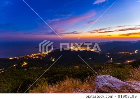 Budva Montenegro at sunset 81908199
