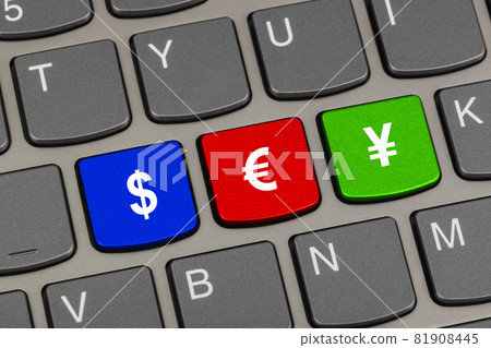 Computer keyboard with money keys Computer keyboard with money keys 81908445
