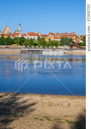 City Skyline Of Warsaw From River Beach City Skyline Of Warsaw From River Beach 81908705