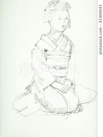 Kyoto Maiko sketch drawing Kyoto Maiko sketch drawing 81909043
