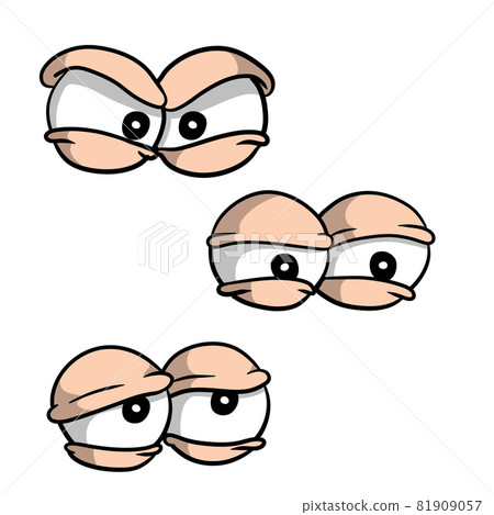 Funny eye. Vector stock Comic emotions. 81909057