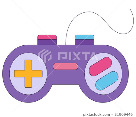 Flat icon of purple icon in 90s retro style isolated on a white background. Vector illustration 81909446
