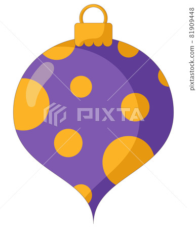 Simple flat style icon of Shiny Christmas tree toy isolated ion a white background. Vector illustration 81909448