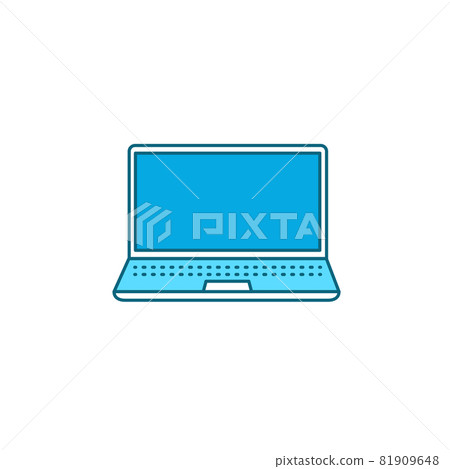 Laptop color line icon. Portable computer. Laptop color line icon. Portable computer. 81909648
