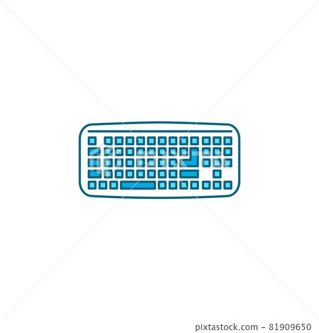 Keyboard color line icon. Input device. Keyboard color line icon. Input device. 81909650