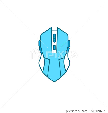 Gaming computer mouse color line icon. Input device. Gaming computer mouse color line icon. Input device. 81909654