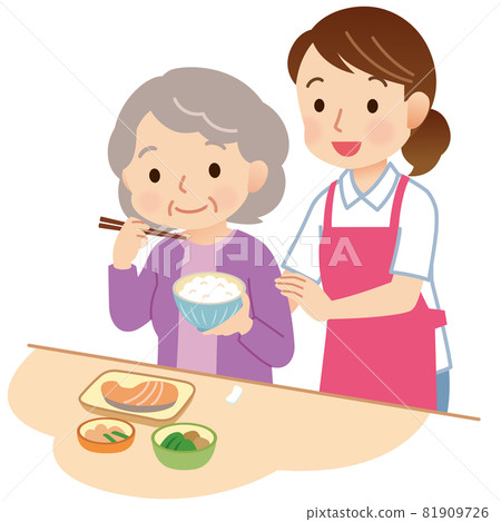 吃飯的老人、吃飯的幫手 吃飯的老人、吃飯的幫手 81909726