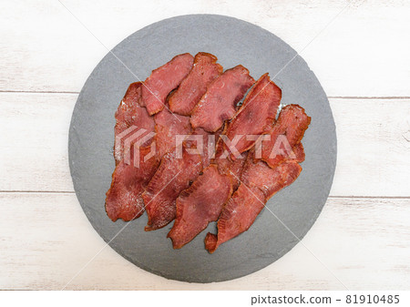 Beef tongue on a plate Beef tongue on a plate 81910485