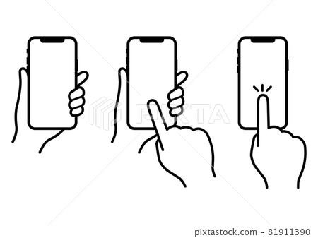 Hand to operate smartphone 81911390