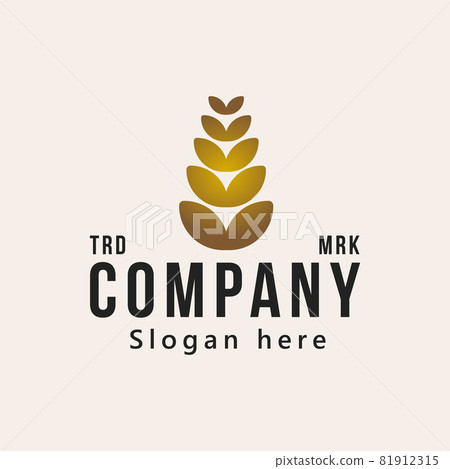 mainEar vector logotype. Grain wheat with hands logo design. vector illustration 81912315