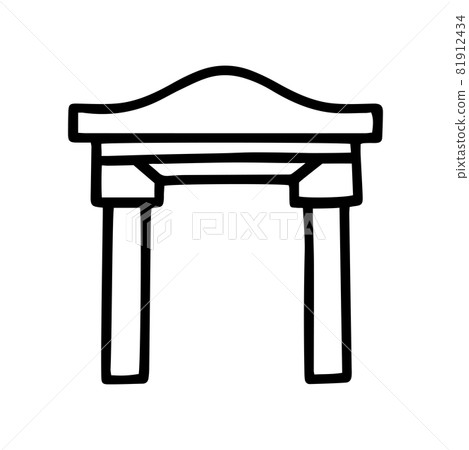 Arch black line vector doodle icon design 81912434