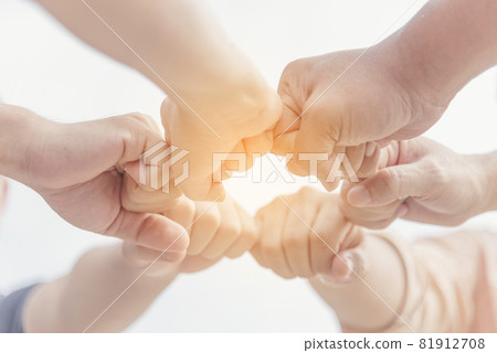 Close up hands Diverse multiethnic Partners team together. Teamwork group of multi racial people meeting join hands. Diversity people hands join empower partnership teams connect volunteer community Close up hands Diverse multiethnic Partners team together. Teamwork group of multi racial people meeting join hands. Diversity people hands join empower partnership teams connect volunteer community 81912708