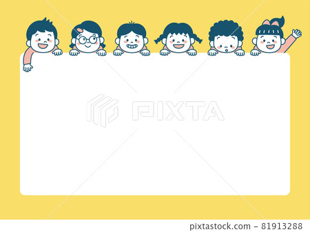 Illustration (frame) of a child who appears happily Illustration (frame) of a child who appears happily 81913288