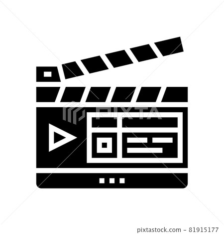 clapperboard numbering tool glyph icon vector illustration 81915177