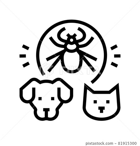 mite on animal body line icon vector illustration mite on animal body line icon vector illustration 81915300