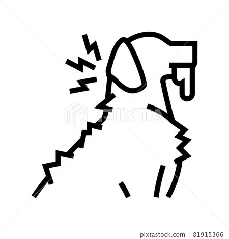 rabies pet disease line icon vector illustration rabies pet disease line icon vector illustration 81915366