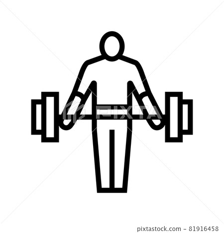 athlete exercising with weight line icon vector illustration 81916458