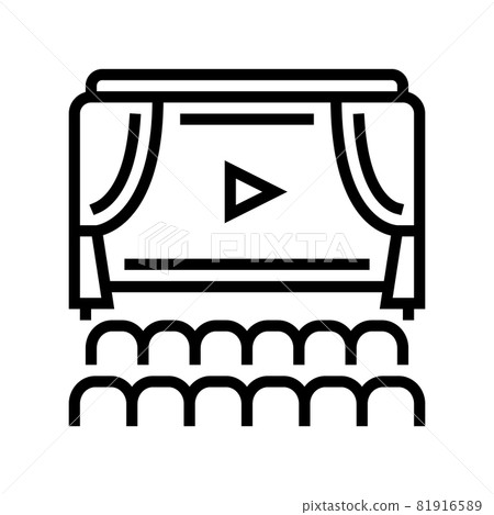 cinema display and seats line icon vector illustration cinema display and seats line icon vector illustration 81916589