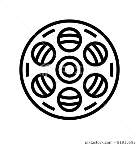 film bobbin line icon vector illustration 81916592