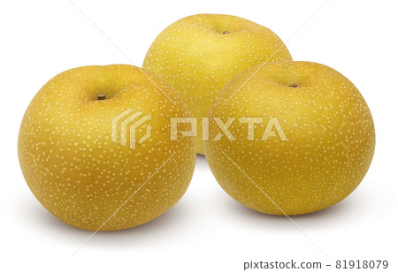 Japanese pear illustration real set without pear Japanese pear illustration real set without pear 81918079