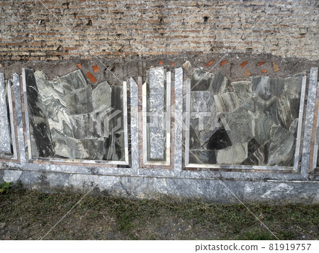 marble wall old ancient ostia archeological ruins marble wall old ancient ostia archeological ruins 81919757