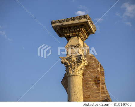 old ancient ostia archeological ruins 81919763