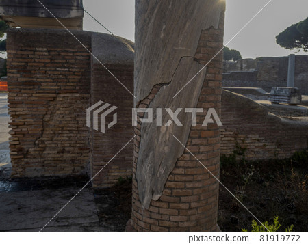 old ancient ostia archeological ruins 81919772
