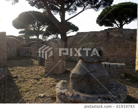 silvanus wheat mill old ancient ostia archeological ruins 81919783
