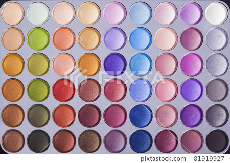 Colorful eye shadows palette, close-up 81919927