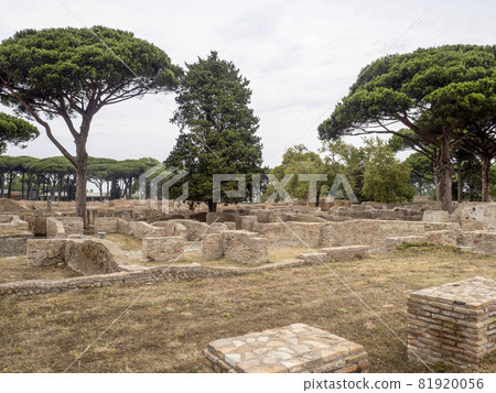 old ancient ostia archeological ruins 81920056