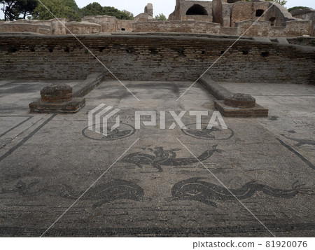 commercial activities mosaic old ancient ostia archeological ruins commercial activities mosaic old ancient ostia archeological ruins 81920076