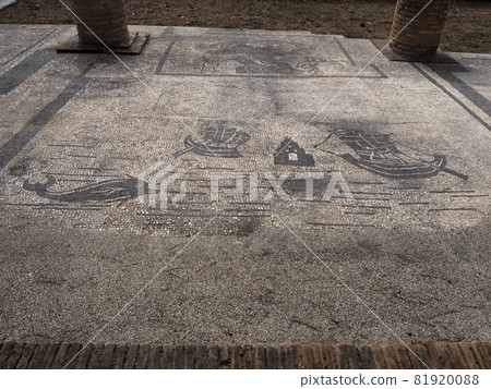 commercial activities mosaic old ancient ostia archeological ruins 81920088
