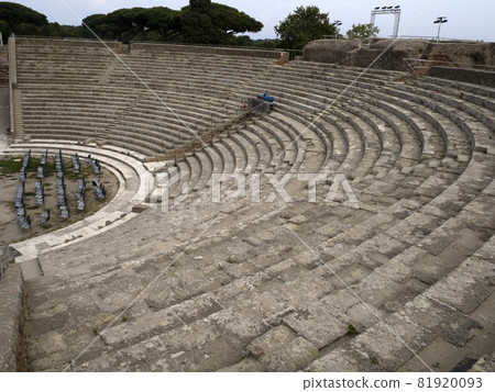 old ancient ostia archeological ruins 81920093